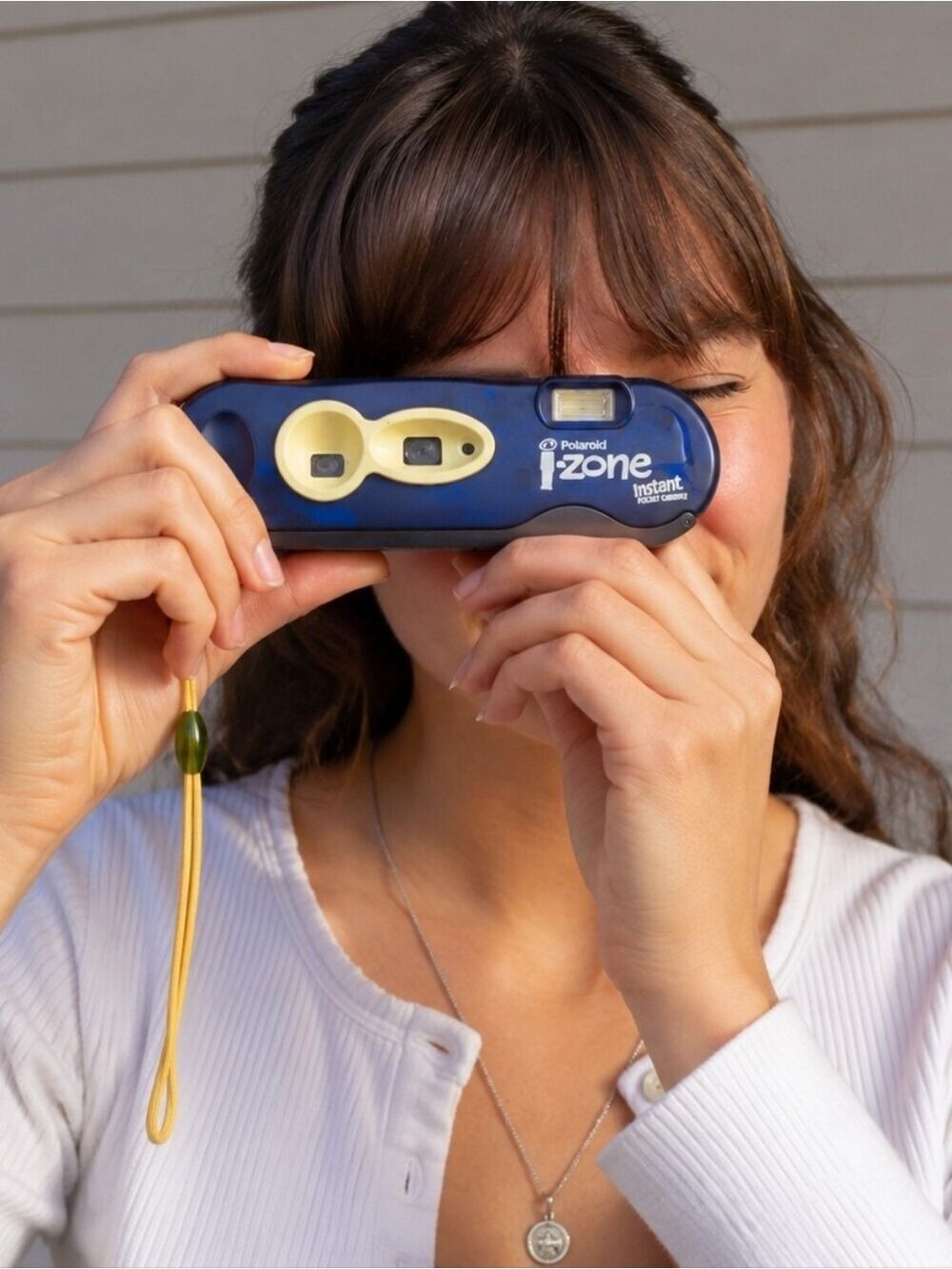 Vintage Polaroid i-Zone Instant Pocket Camera Blue Cream Y2K Retro Collectible